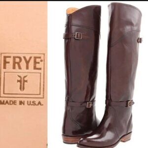Frye Dorado Brown Leather Riding Boots 8M